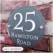 Large Round House Sign, Address Plaque or Door Number Plate - House Sign Solutions