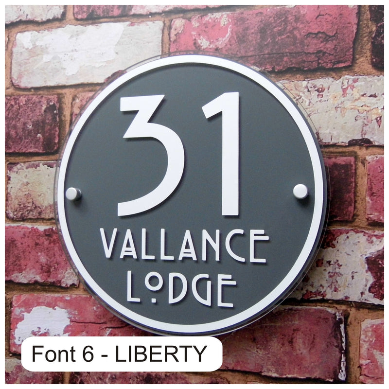 Personalised House Number Sign or Street Address Plaque (Large Round) - House Sign Solutions