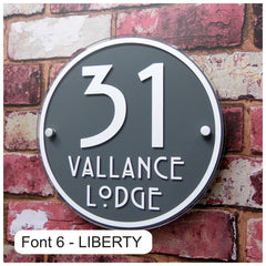 Personalised House Number Sign or Street Address Plaque (Large Round) - House Sign Solutions