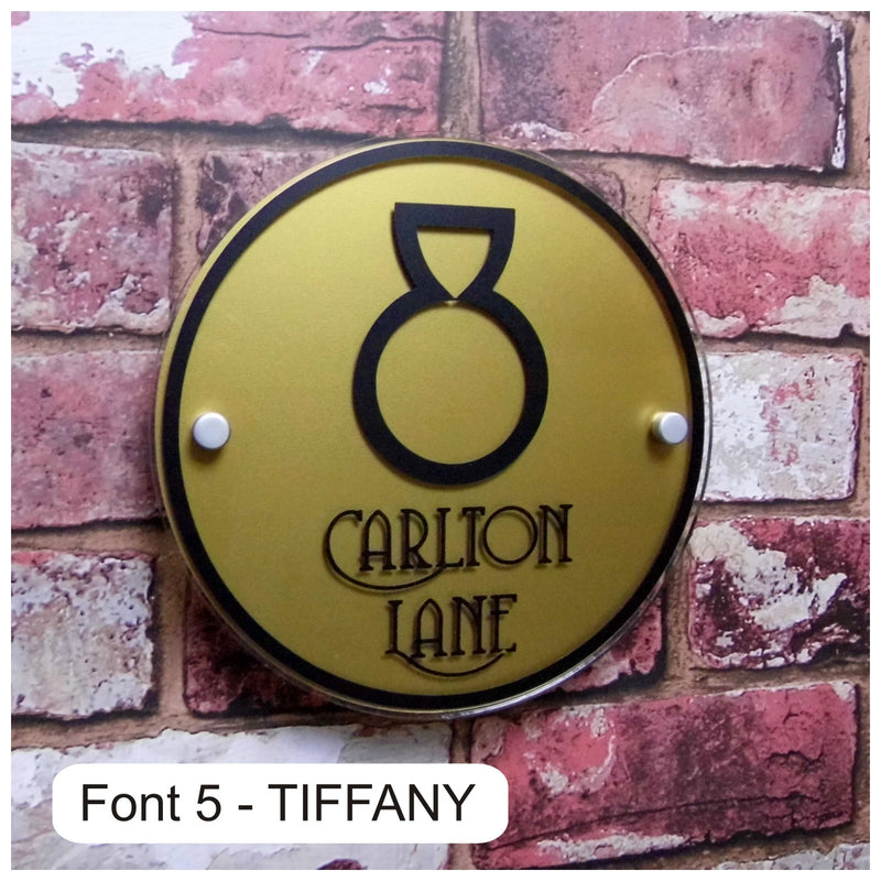 Personalised House Number Sign or Street Address Plaque (Large Round) - House Sign Solutions