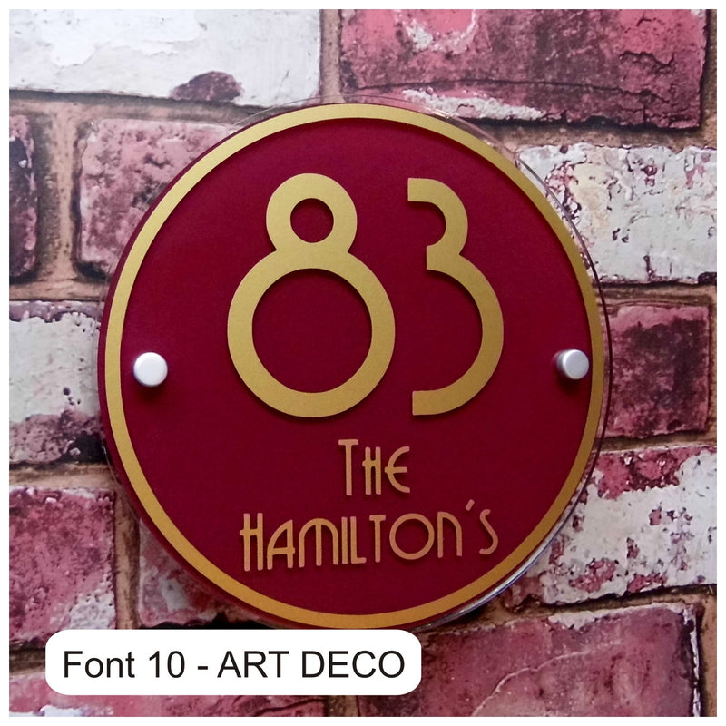 Personalised House Number Sign or Street Address Plaque (Large Round) - House Sign Solutions