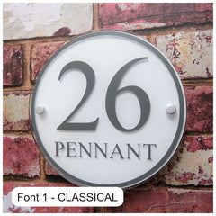 Personalised House Number Sign or Street Address Plaque (Large Round) - House Sign Solutions