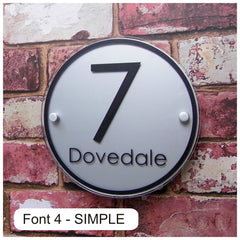 Personalised House Number Sign or Street Address Plaque (Large Round) - House Sign Solutions