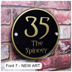 Personalised House Number Sign or Street Address Plaque (Large Round) - House Sign Solutions