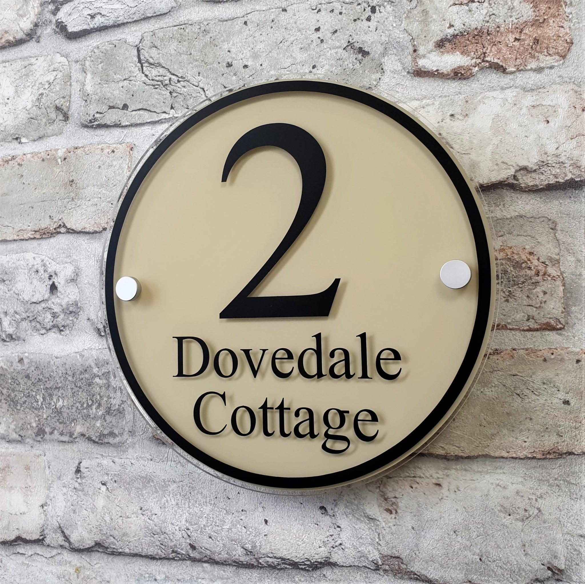 Large Round House Number Sign or Address Plaque with Border Detail ...