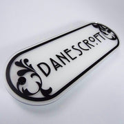 House Name Sign or Door Number Address Plaque with Decorative Floral detailing - House Sign Solutions
