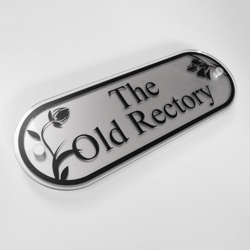 Beautiful Decorative Floral House Name Sign or Number Plaque - House Sign Solutions