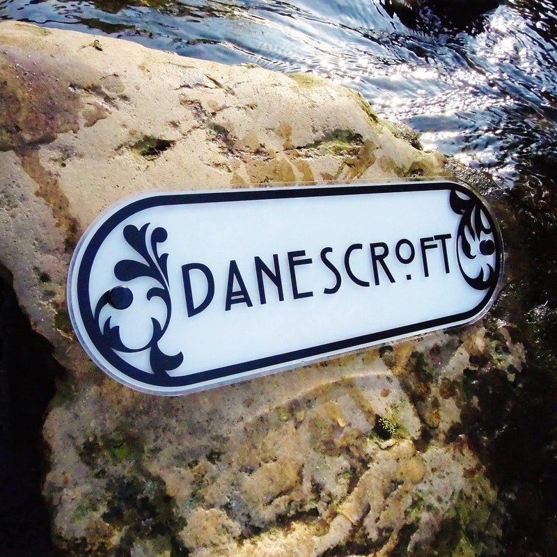 House Name Sign or Door Number Address Plaque with Decorative Floral detailing - House Sign Solutions