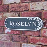 Decorative Floral House Name Plaque or Number Sign - House Sign Solutions