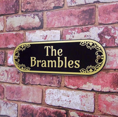 Personalised House Name Plaque with Floral detailing - House Sign Solutions