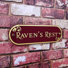 Floral Decorative House Name Plaque or Number Address Plate - House Sign Solutions