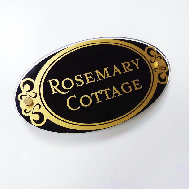Large Oval Acrylic House Sign or Number orName Plaque by 'House Sign Solutions'