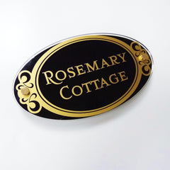 Large Oval Acrylic House Sign or Number orName Plaque by 'House Sign Solutions'